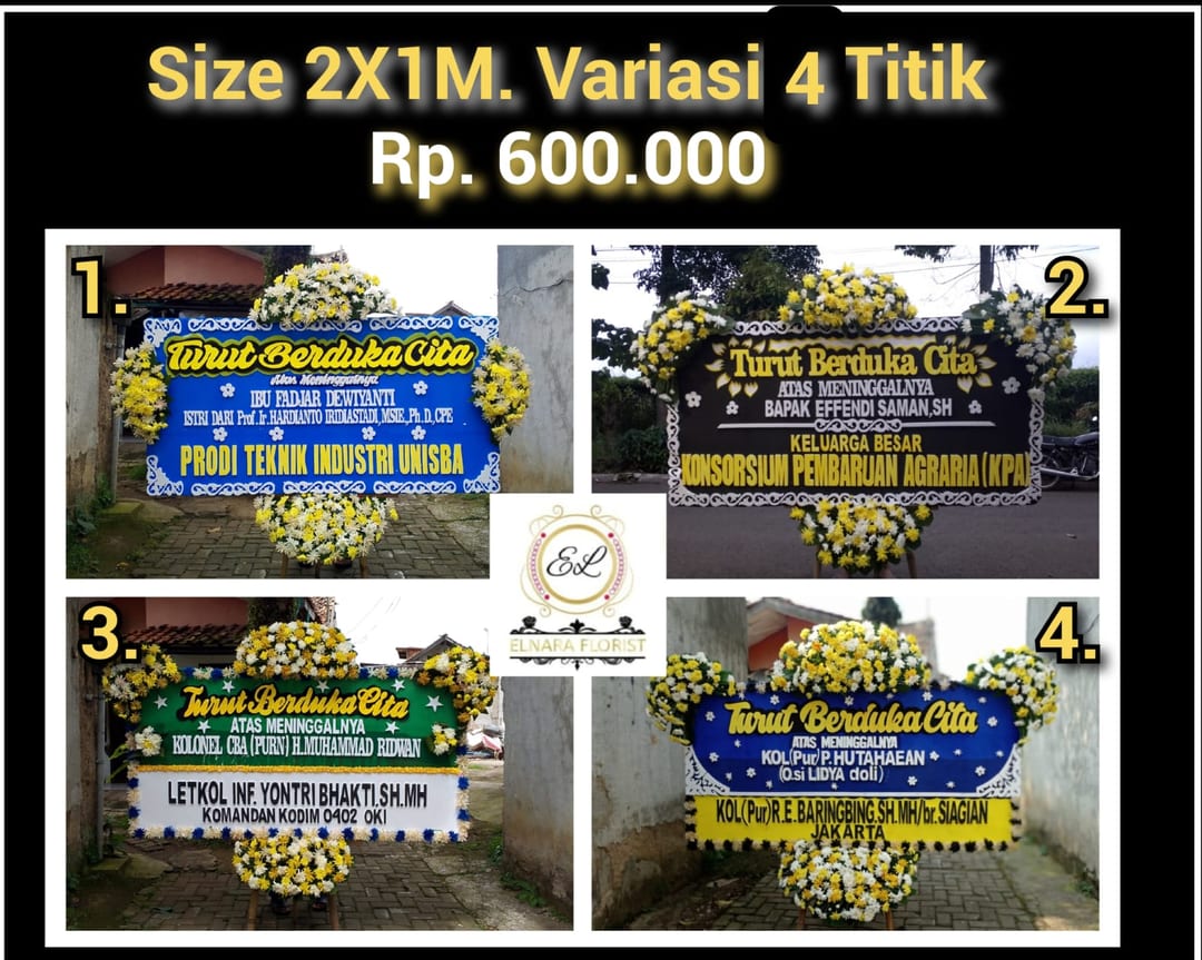 Bunga Papan Duka Cita (Size 2X1M)